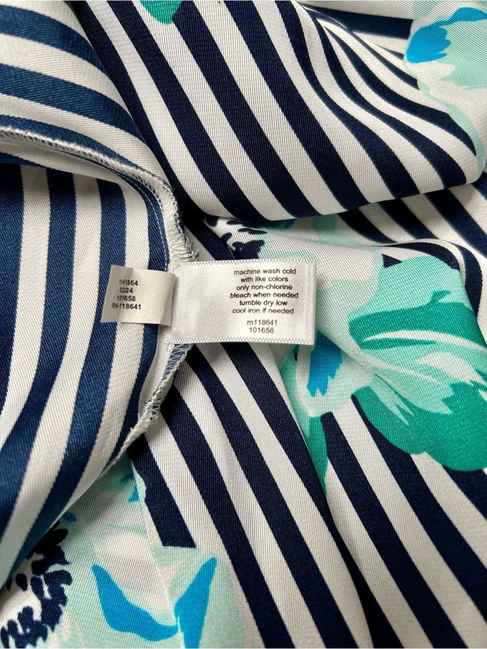 LANE BRYANT MAXI SUNDRESS, NAVY AND WHITE STRIPE WITH BLUE FLORAL, PLUS SIZE 18 - Picture 8 of 11